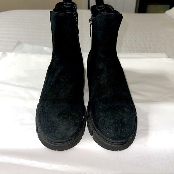 Blondo 11 Posey Black Suede Leather Waterproof Non Skid Rubber Sole Ankle Boots - Picture 5 of 11